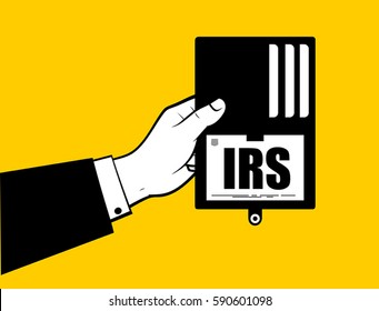 Man hand showing IRS ID