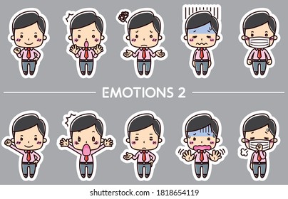 Man Hand sign illustration set.