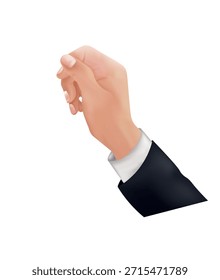 Mano de hombre en traje sosteniendo algo, Vector