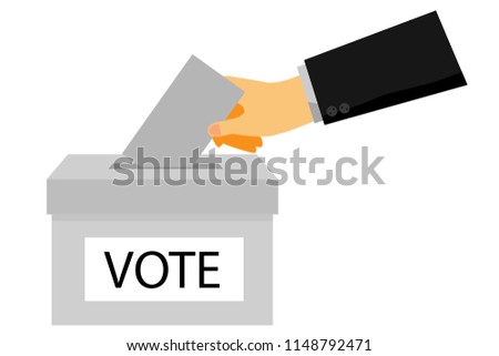 man hand using tuxedo give a paper vote