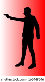 man with handgun vector illustration