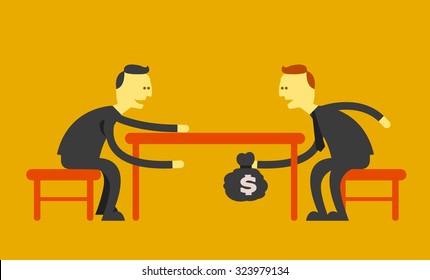 Man Handing Money Under Table Business Stock Vector (Royalty Free ...