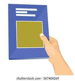 man handing over a book