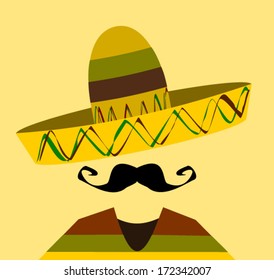 man with handlebar mustache and sombrero