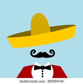 man with handlebar mustache and sombrero