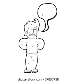 man with hands behind back cartoon