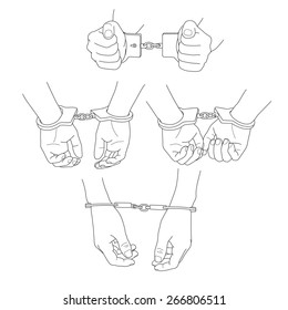 Man hands with handcuffs