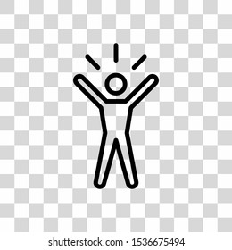 Man with hands up icon. Human vector sign. 