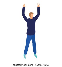 Man hands up icon. Isometric of man hands up vector icon for web design isolated on white background