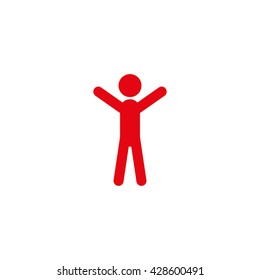 Man hands up icon vector illustration