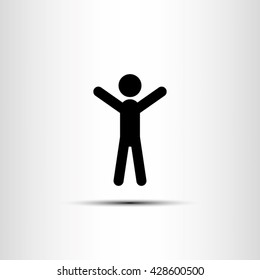 Man hands up icon vector illustration