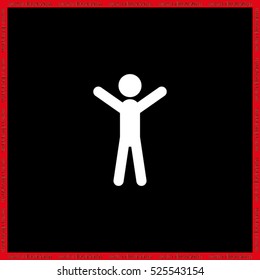 Man hands up icon vector illustration
