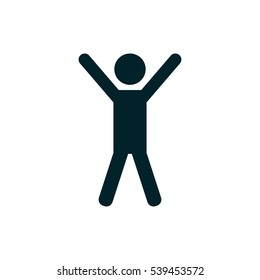 Man hands up icon vector illustration