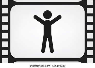 Man hands up icon vector illustration