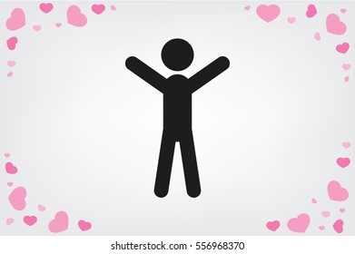 Man hands up icon vector illustration