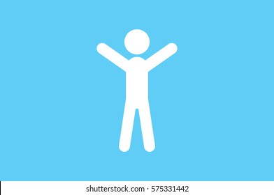 Man hands up icon vector illustration.