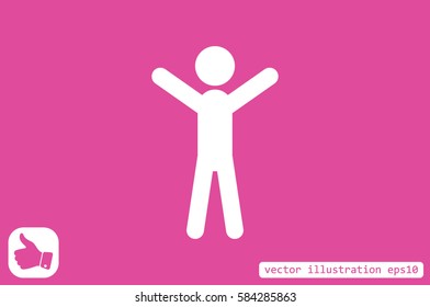Man hands up icon vector illustration