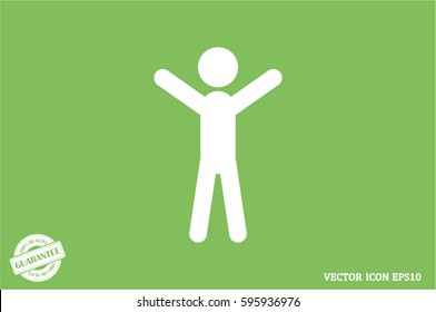 Man hands up icon vector illustration