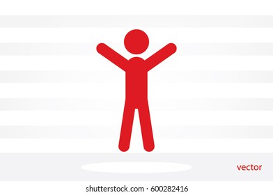 Man hands up icon vector illustration