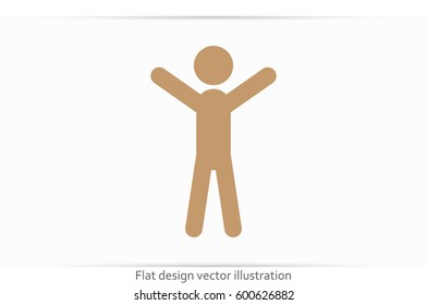 Man hands up icon vector illustration