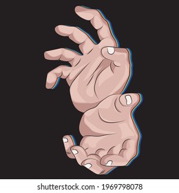 Man hands, martial arts position. Anime hands.