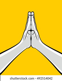 Man Hands Praying Stock Vector (Royalty Free) 492514042 | Shutterstock