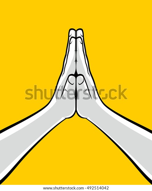 Man Hands Praying Stock Vector (royalty Free) 492514042