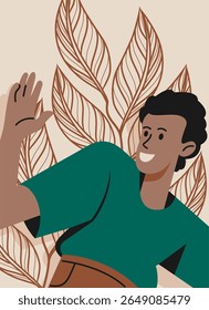 Man happy and cheerful illustration