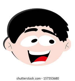 man with happy expression on white background