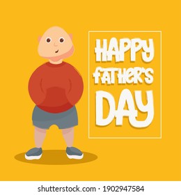 Man Happy fathers day yellow background holiday - Vector