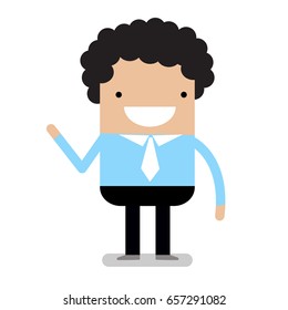 A man happy and smile, Flat colors cartoon vector design