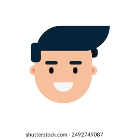  A man in happy smiling. Flat design, isolated on white background. Vector