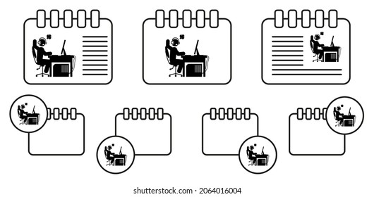 Man happy vector icon in calender set illustration for ui and ux, website or mobile application