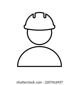 Man with hard hat. Engineer Icon