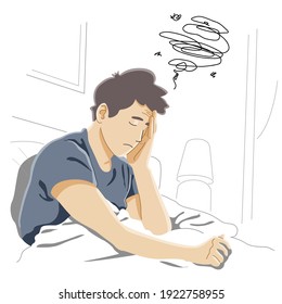 man hard to wake up becuase of flu or morning migraine