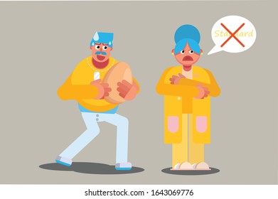 A Man Has Been Rejected By A Woman Because It's Doesn't Fit, Angry Character Easter Day Theme. Simple Vector Illustration, This Illustration Can Use As A Sticker Also. 