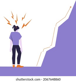 El hombre ha fallado en el trabajo, los negocios, la carrera. Concepto vectorial de fallo, molestia 