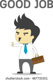Man has job. Vector flat cartoon illustration