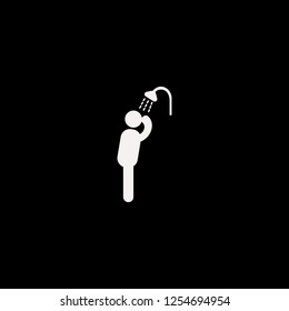 man has shower vector icon. flat man has shower design. man has shower illustration for graphic 