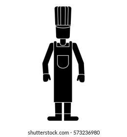 man hat apron gloves worker pictogram