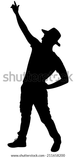 Man Hat Dancing Silhouette Vector Stock Vector (royalty Free) 211658200 