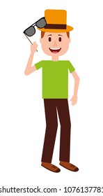 man with hat and glasses icon