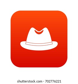Man hat icon digital red for any design isolated on white vector illustration