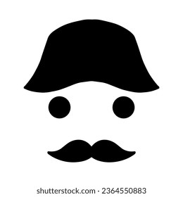 Man with Hat Icon, True Black Icon
