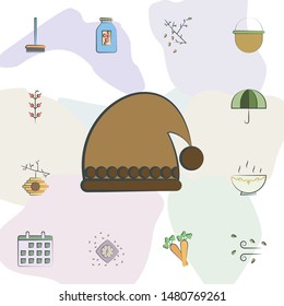 Man hat icon. Universal set of autumn for website design and development, app development