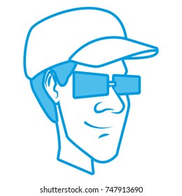 Man with hat icon vector illustration graphic design