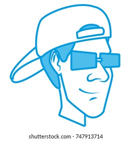 Man with hat icon vector illustration graphic design