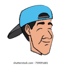 Man with hat icon vector illustration graphic design