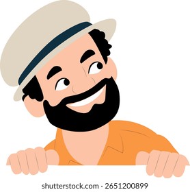 A man with hat peeking, happy Mauritius Abolition of Slavery Day