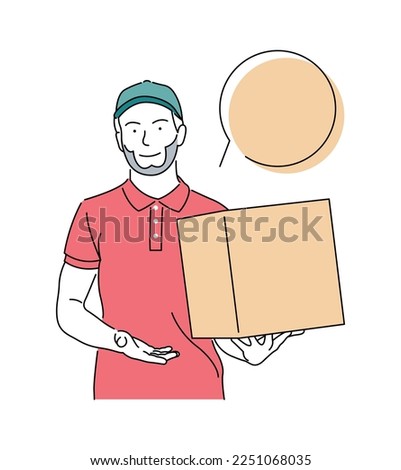 A man in a hat is ready to deliver packages